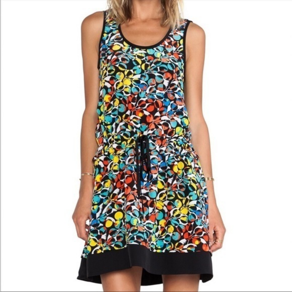 MARC x MARC JACOBS Black Multi-Color Silk Jungle‎ Tank Dress